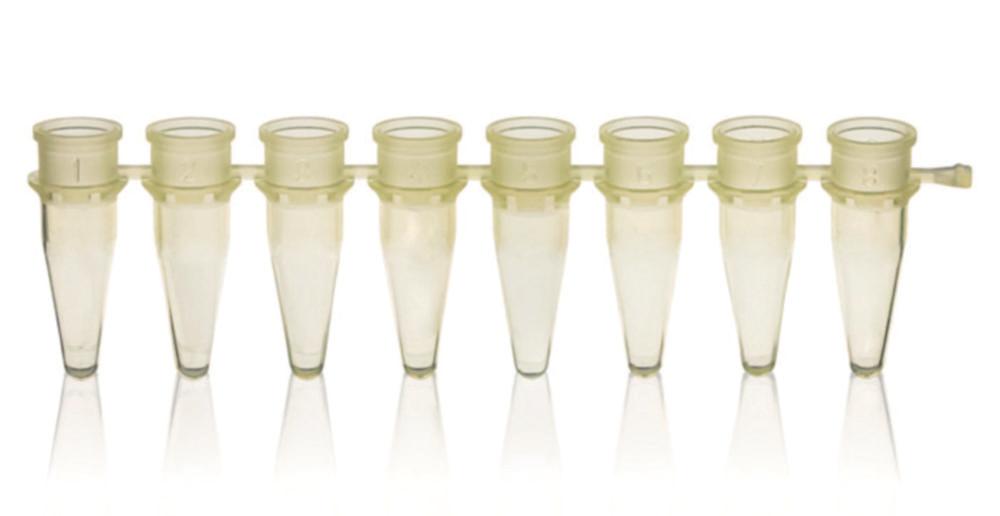 BRAND 8-PCR Tube Strips 0.2ml Yellow Without Caps, Pack of 125

