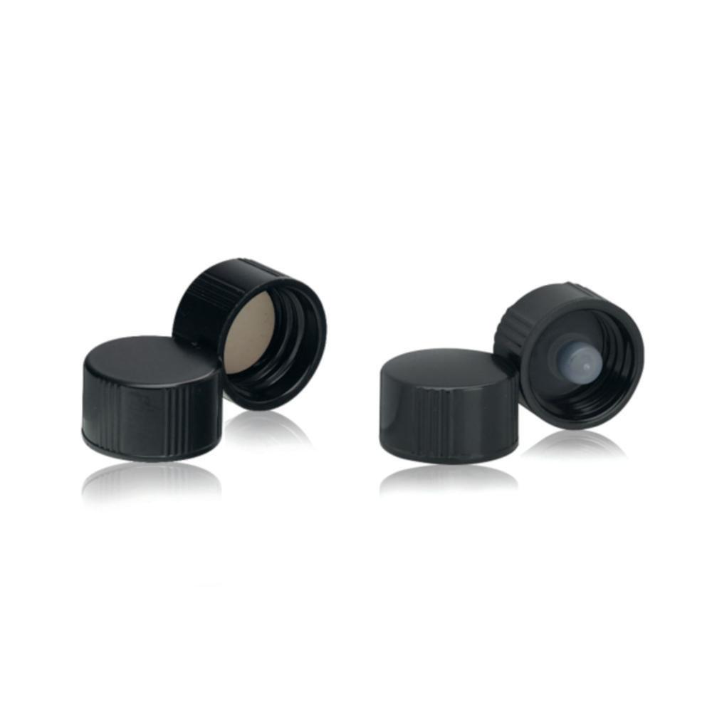 DWK Wheaton Black Phenolic Screw Caps 15-425 with Rubber Liner, White, Pack of 200 (240209)

