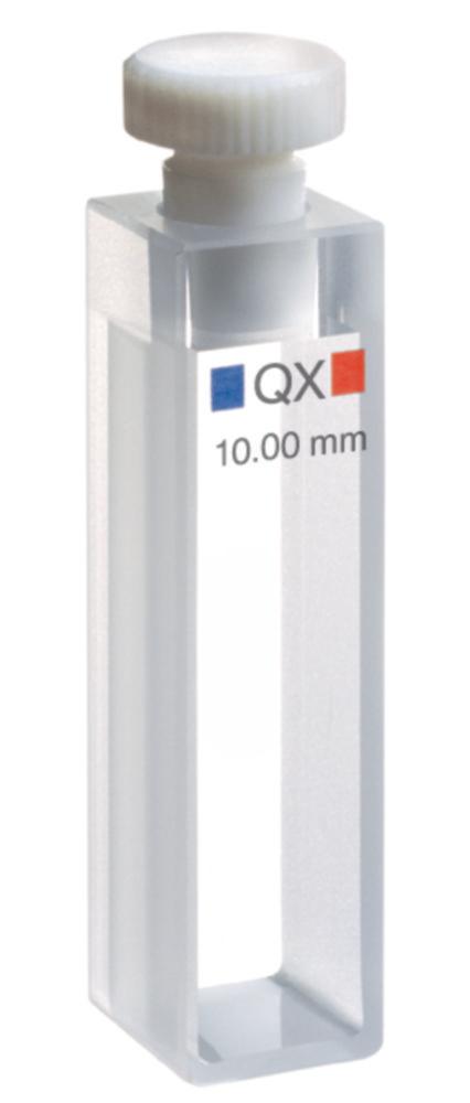 Hellma Macro Cuvette 100 QX, 10mm Thickness, Quartz Glass Suprasil, 300-3500 µL with PTFE Cover