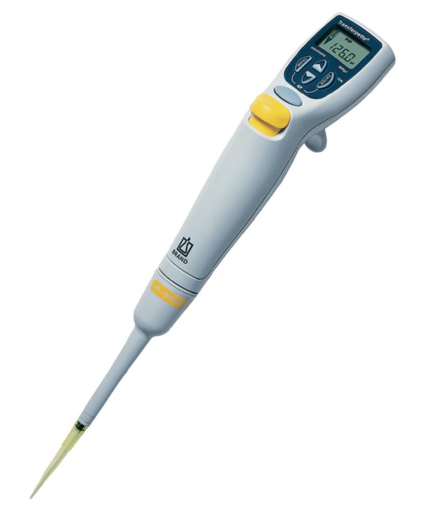 BRAND Transferpette Electronic Single-Channel Pipette (2–20 µL) with AC Charger – USA/Japan

