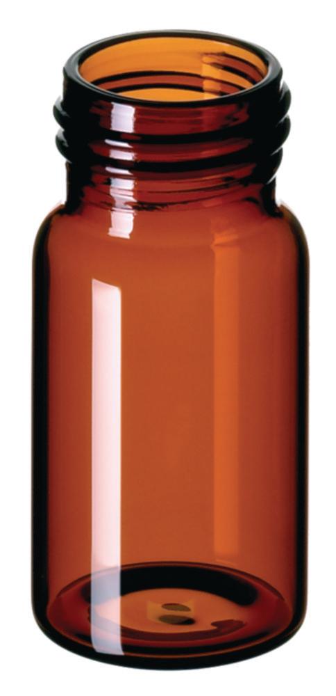LLG Screw Neck Vials N 24, 20 mL, 27.5 mm O.D., 57 mm Height, Amber, Flat Bottom, Pack of 100