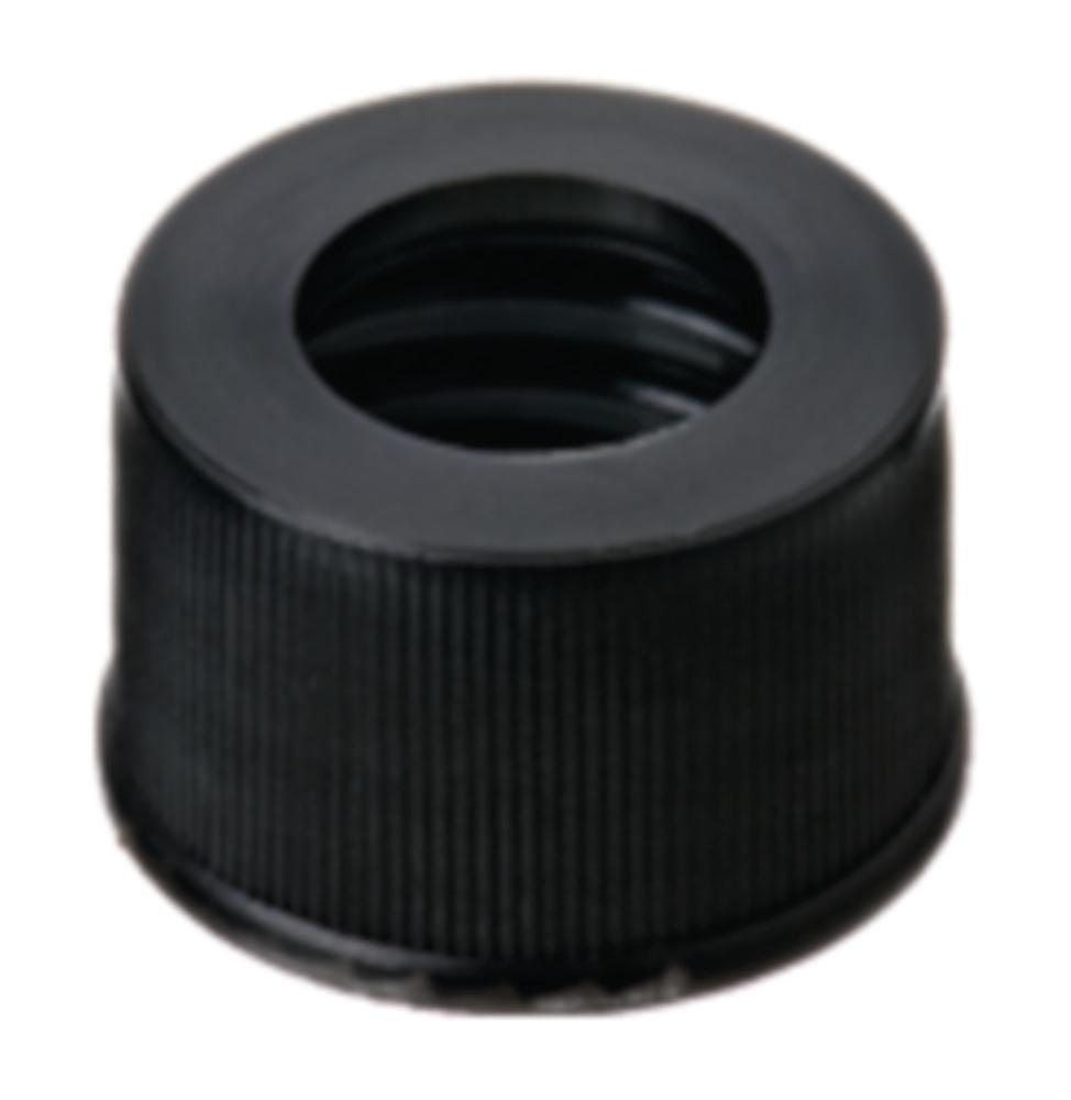 LLG Screw Cap N°13, PP Black, Center Hole, Pack of 100 pcs
