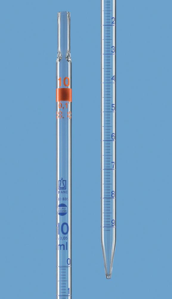 BRAND BLAUBRAND Measuring Pipette 2 mL:0.02 mL, AR-Glass, Class AS, Full Drownspout, Blue Graduation

