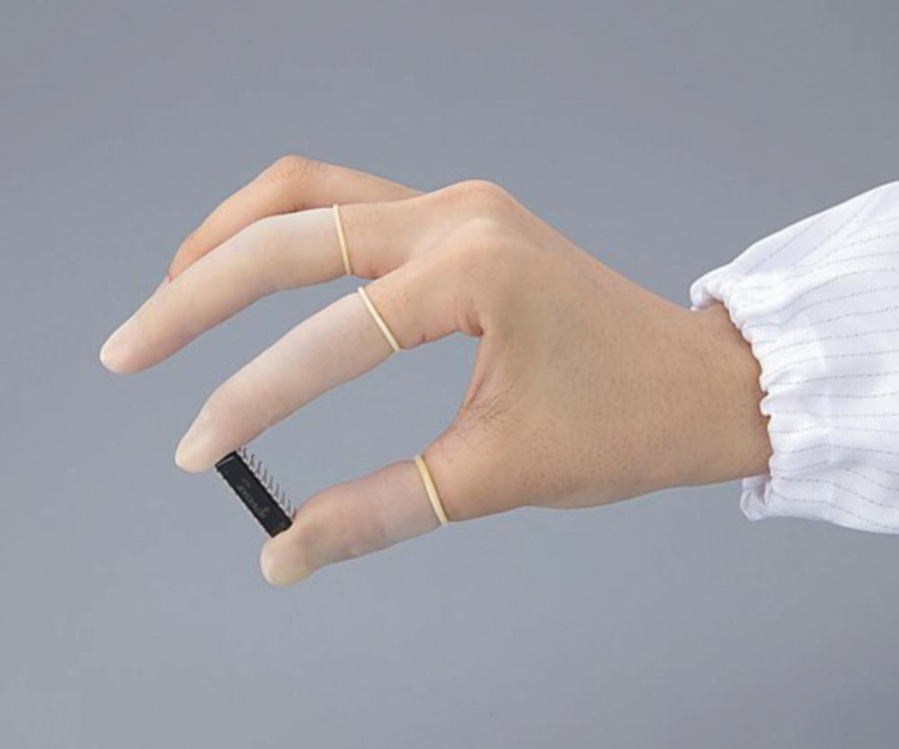 As One ASPURE Finger Cots, Size M, White Antistatic, Natural Rubber, Rough with Rolled Edge, Pack of 1440