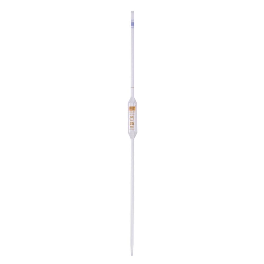 Hirschmann Laborgeräte Volumetric Pipettes, 2.5 mL, Class AS, AR, Clear Soda Glass, Brown Graduated, Conformity Certified (Pack of 6)