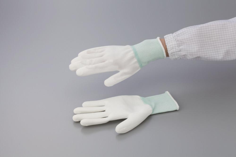 AS ONE ASPURE PU Coated Gloves, Size L, Fingertips PU-Coated, Nylon, Pack of 10 Pair