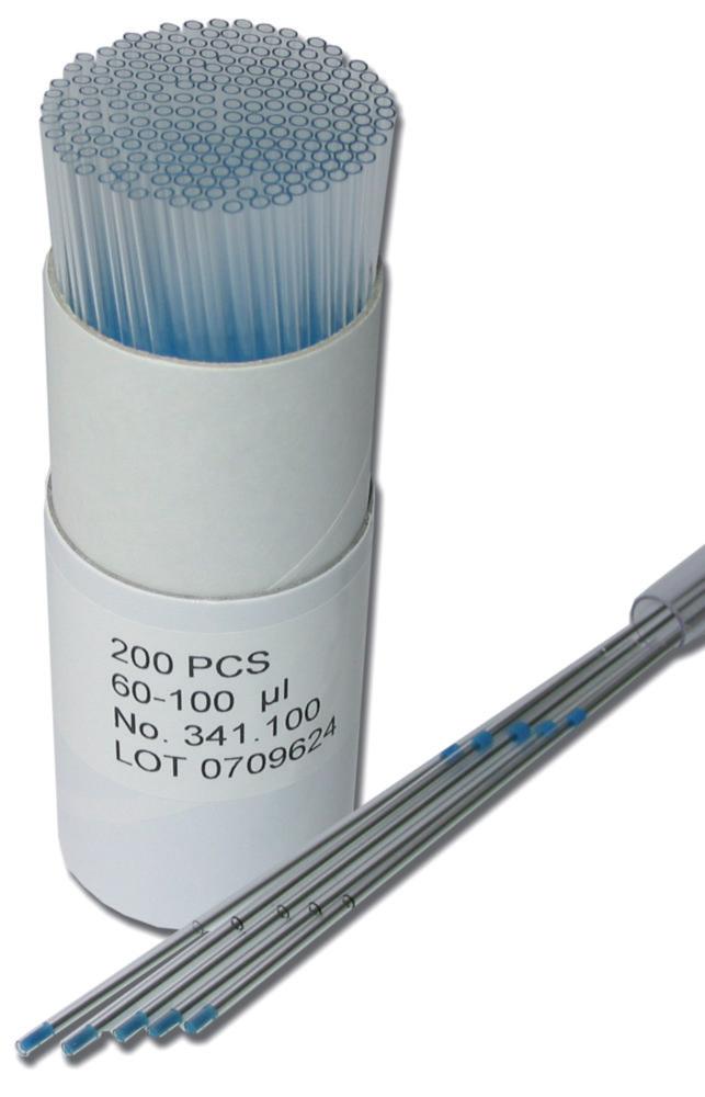 SOCOREX Capillary Tubes 10 - 50 µl for Acura 841/846 Green, Pack of 200