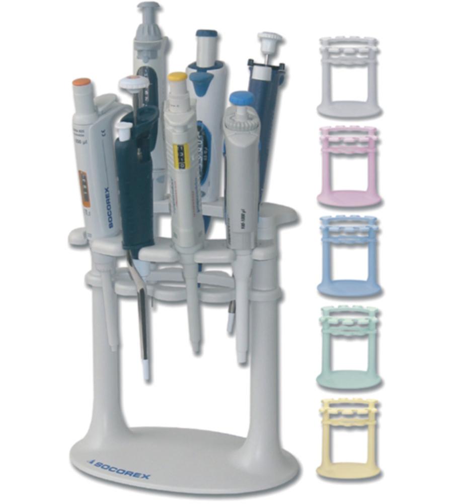 SOCOREX Universal Pipette Stand In-Line 337 Pastell Pink for 7 Pipettes