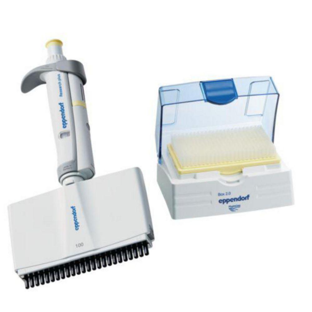 Eppendorf Research Plus 24-Channel Variable Pipette, 5–100 µL, Light Yellow, incl. epT.I.P.S. Box

