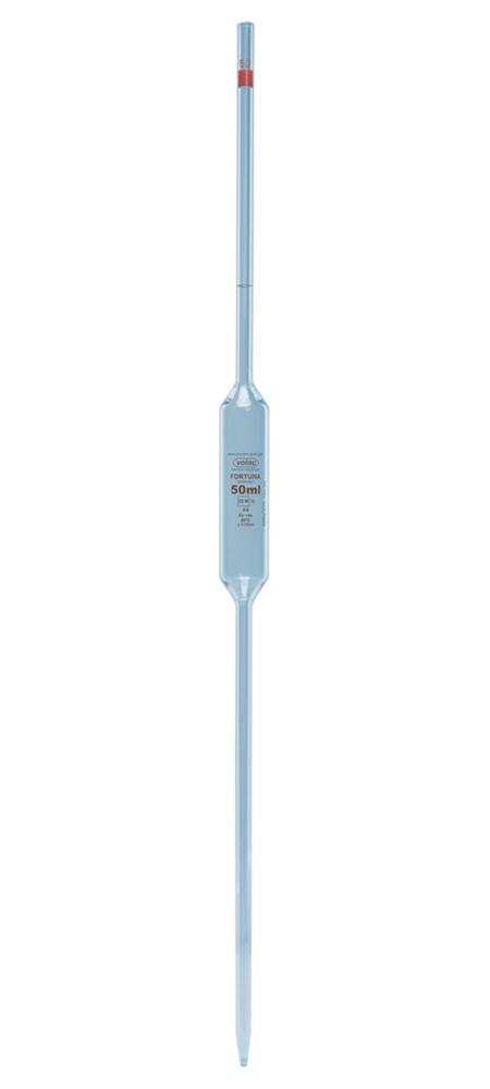 Poulten & Graf Volumetric Pipettes 8 mL 1 Mark Class AS, KB Clear Glass Brown Graduated