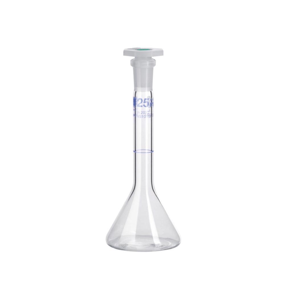 Hirschmann Laborgeräte Volumetric Flask 10mL CLA-DURAN NS 10/19 with PP Stopper Trapezoidal Shape (Pack of 2)