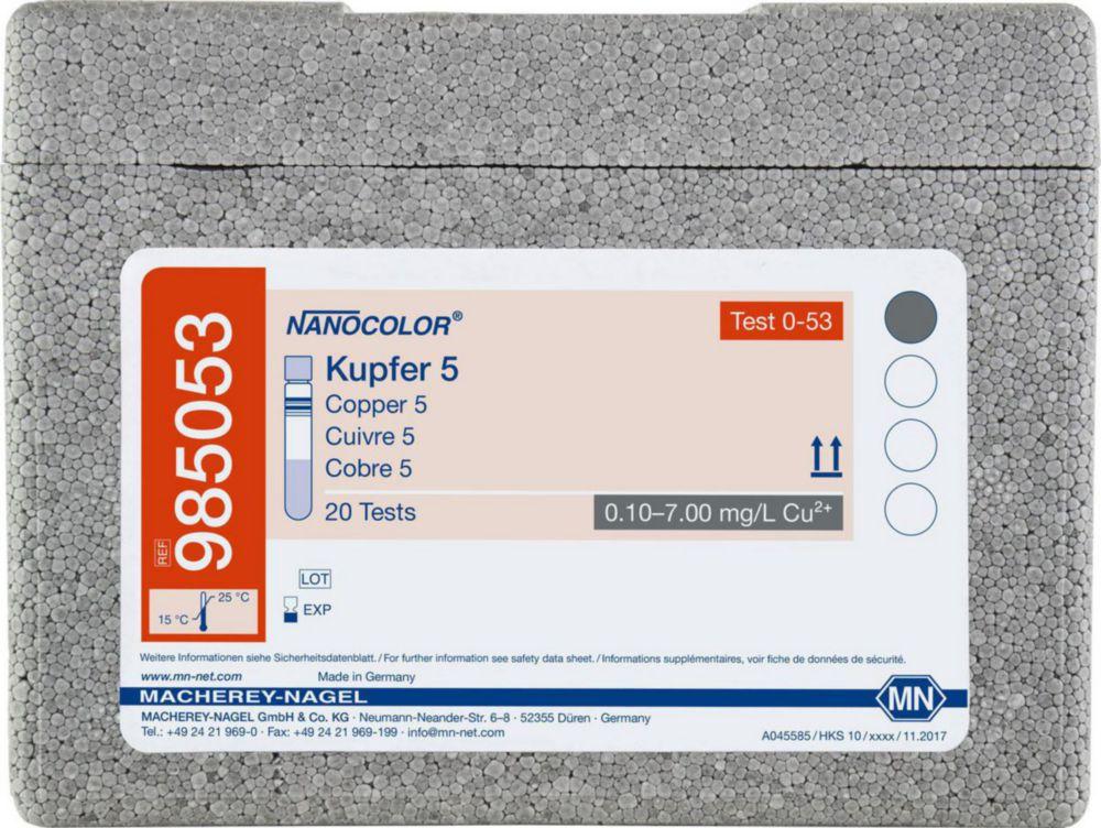 Macherey-Nagel Nanocolor Test Tubes Copper, 5 Pack of 20 Tests


