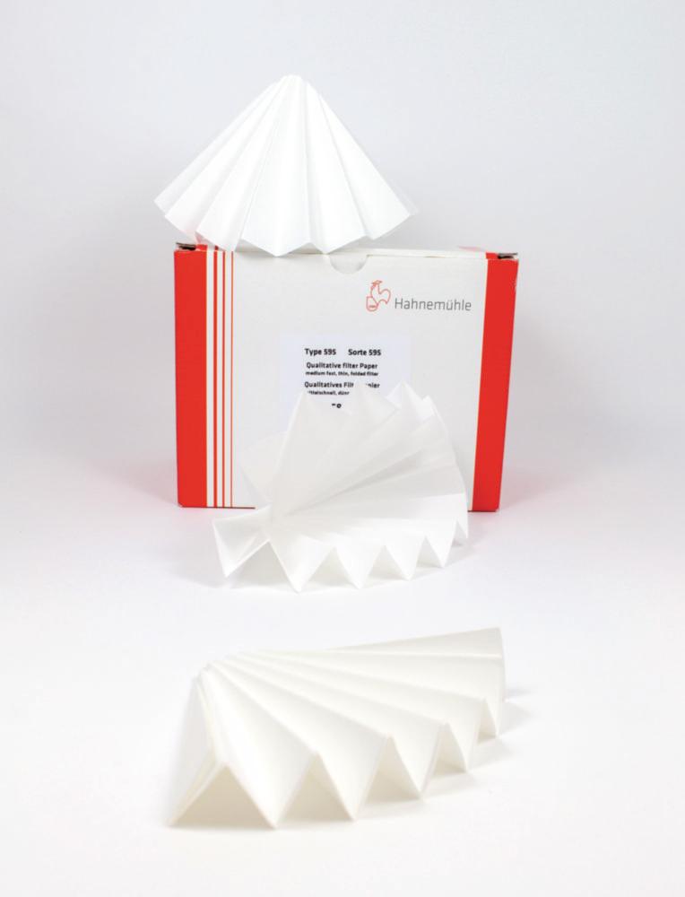Hahnemühle Folded Filters 595, 185 mm, Qualitative Filter Paper, 68 g/m² (Pack of 100)