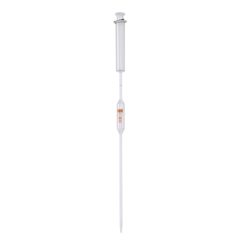 Hirschmann Volumetric Pipette 50 ml with Piston, Amber Graduation