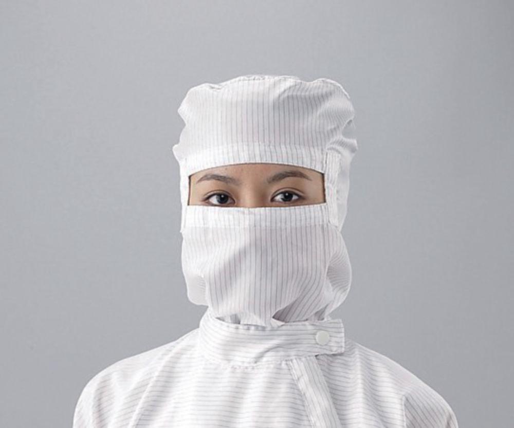 As One ASPURE Hood SHW for Cleanroom Overall, White, Size XS