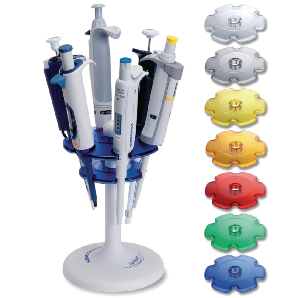 SOCOREX Pipette Stand Twister Universal 336 Sapphire Blue for 6 Pipettes