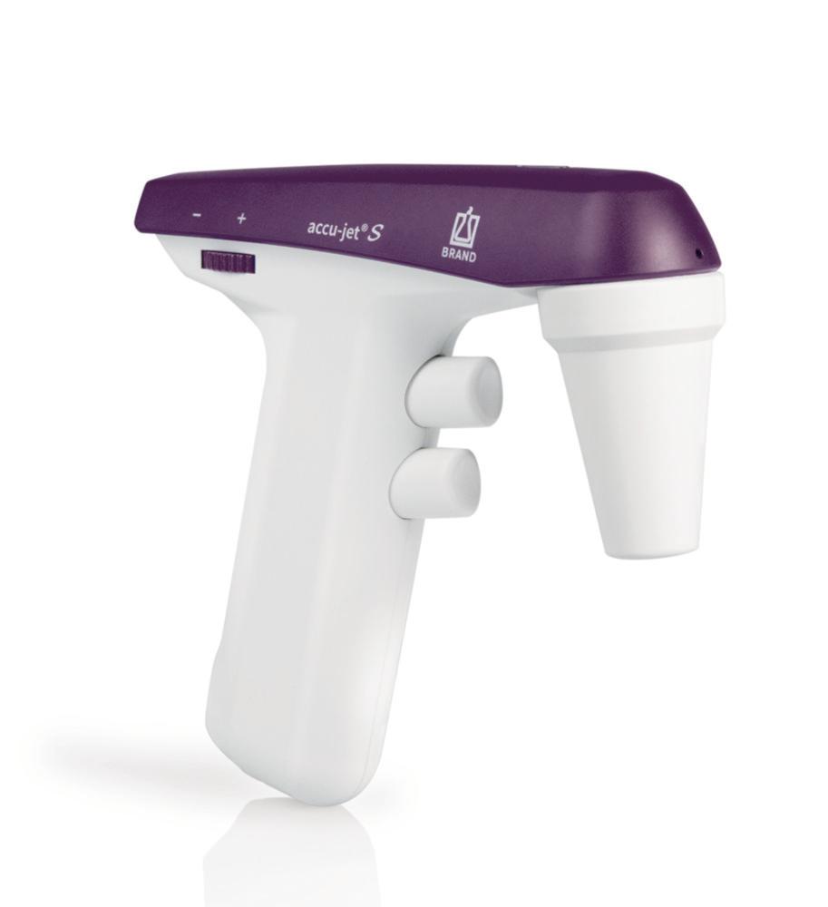 BRAND Pipette Controller accu-jet S for 0.1 - 200 ml Pipette, Berry, with Universal Power Supply Unit 100-240 V 50/60 Hz, Wall Bracket and 2x M. Filter