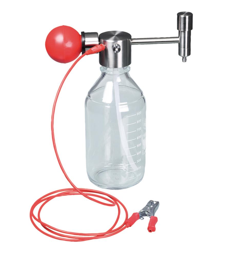 Bürkle Hand Pump MINI for Solvents, Stainless Steel/PTFE, GL 45 Thread, 40 cm PTFE Suction Hose