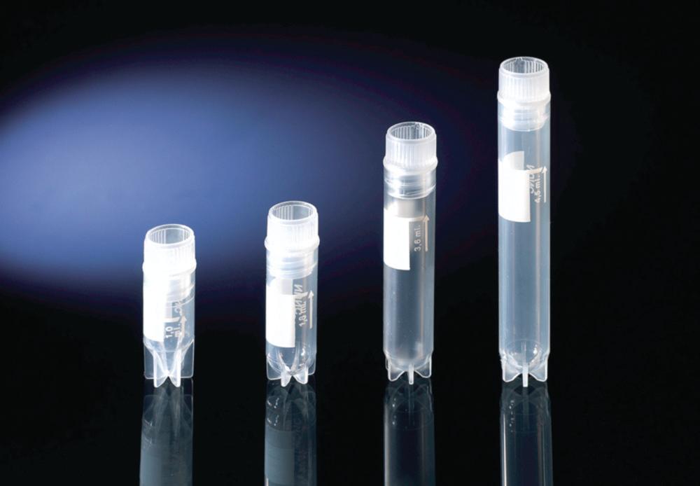 Thermo Scientific Cryotubes 1.8 mL PP Clear with Cap - Internal Thread, U-Shaped with Writing Area, Sterile (Pack of 9x50)