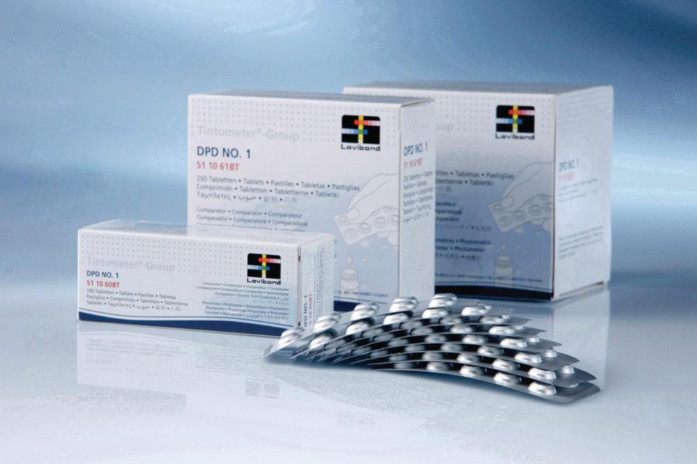 Combi pack DPD 100 reagent tablets of DPD no. 1 + DPD no. 2
