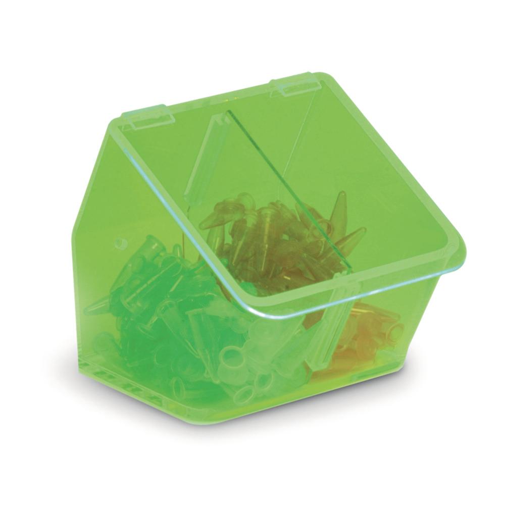Heathrow Scientific Acrylic Benchtop Dispenser Container, Single Compartment with Lid, Neon Blue, 155mm x 155mm x 170mm