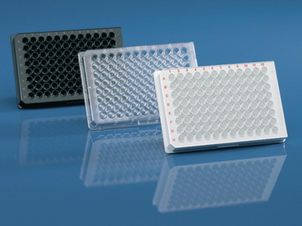BRAND Microplates CellGrade 96-Well, PS, Black, Standard, F-Bottom, Sterile, with Lid, Pack of 50