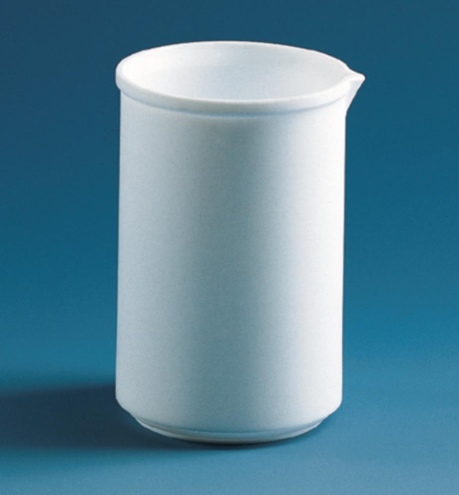 BRAND Beaker 500 mL, PTFE, Low Form h. 125 mm x Ø 80 mm, Non-Graduated, with Reinforced Rim and Spout

