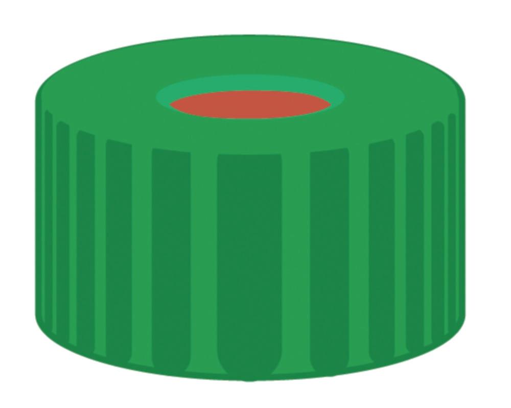 Macherey-Nagel Screw-cap N 9, PP Hole, Red Rubber/FEP Colourless, Hardness: 40° Shore A, Septa Thickness: 1.0mm, Pack of 100


