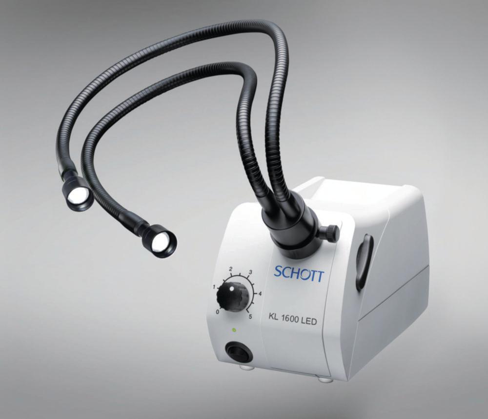 Schott LED Cold Light Source KL 1600 LED incl. 2-Armed Gooseneck and Focus Lenses with UK Plug
