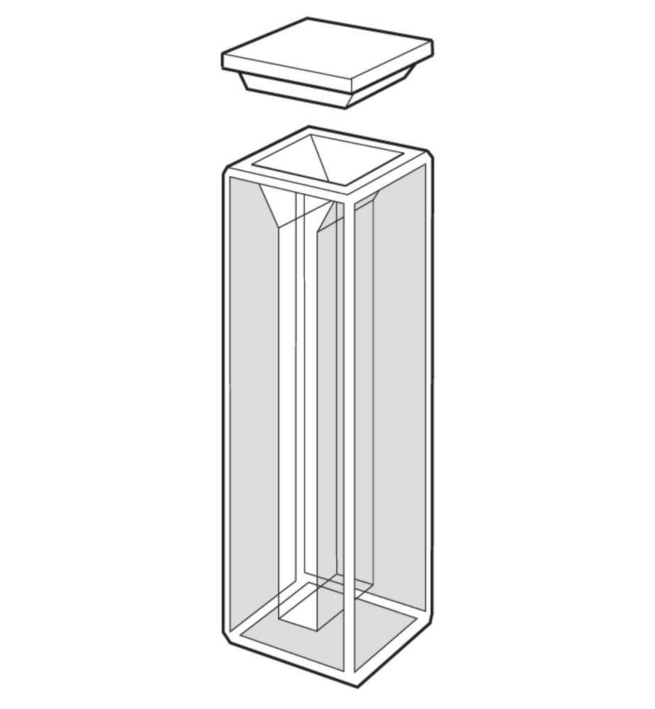 Starna Semi Micro Küvette Type 9,10mm Optical Path Length Quartz Glass, 1,4 ml, Non Sealing PTFE-Cover