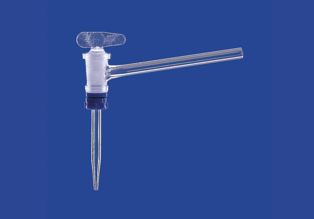 Lenz-Laborglas Burette Stopcock, Lateral, Boro 3.3, Plug Solid, NS 12.5, Bore 1.5 mm
