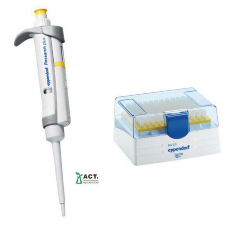 Eppendorf Research Plus G 1-Channel Pipette 20-200 µL, Yellow incl. EpT.I.P.S.-Box