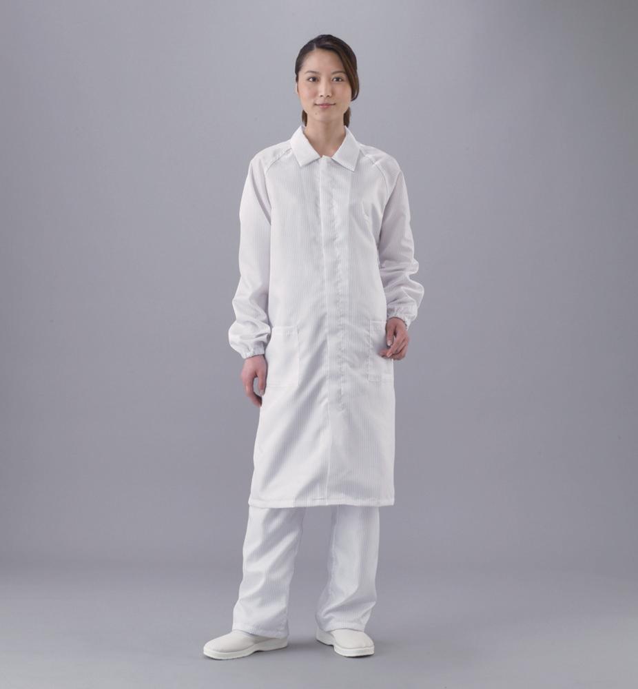 As One ASPURE Clean Room Coat Fastener Type XXS2367-Z White, Size M

