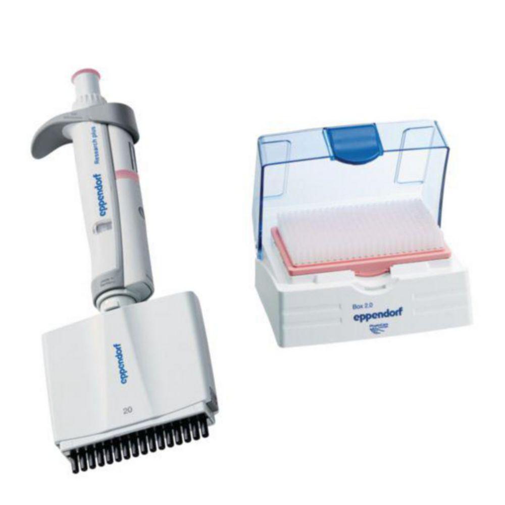 Eppendorf Research Plus 16-Channel Variable Pipette, 1–20 µL, Light Pink, incl. epT.I.P.S. Box

