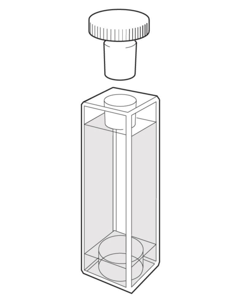 Starna Macro Cell Type 21, 10mm Optical Path Length 3.5 ml, Quartz Glas, Well for Magnet Location, Non Sealing PTFE-Cover