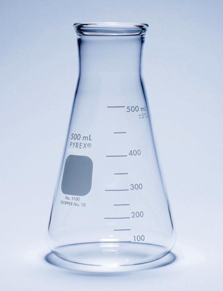 DWK Erlenmeyer Flask 125 mL, Wide Neck, Thick Walls, Conical, Graduated, Pack of 12

