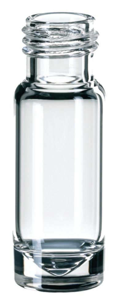 LLG Screw Neck Vials N 9 1.1 mL Clear Glass 11.6 mm × 32 mm with 15 µL Funnel in Solid Glass Bottom Pack of 100