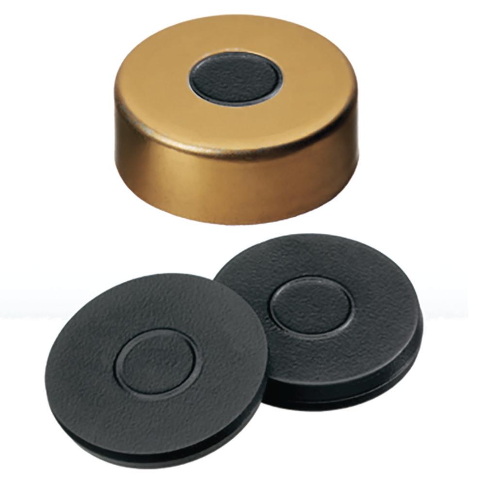 La-Pha-Pack Magnetic Caps 20 mm Painted Gold with 8 mm Hole Disc Form Butyl Dark Gray 55° Shore A 3.0 mm Pack of 1000


