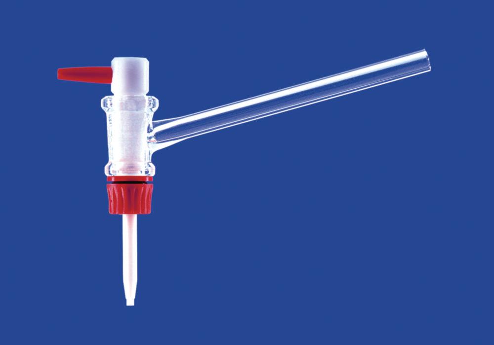 Lenz-Laborglas Side Burette Stopcock NS 12.5 Borosilicate Glass 3.3, PTFE Plug, Bore 1.5 mm
