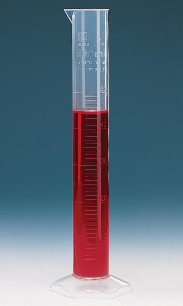 BRAND Measuring Cylinders with Moulded Graduation 25mL PP