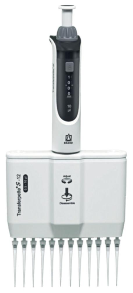 BRAND Transferpette S-12, Variable 0.5 - 10 µL, M12-10, DE-M
