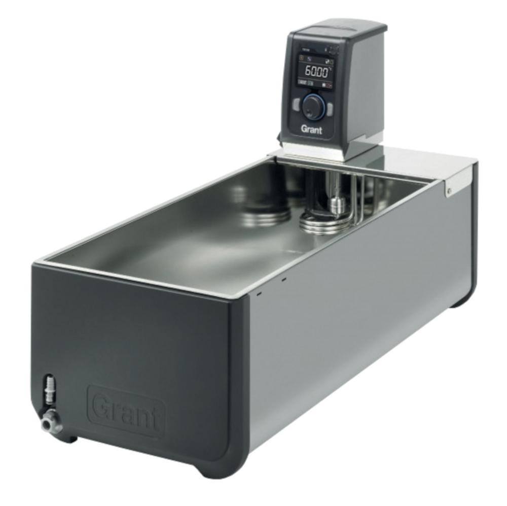 Grant Programmable Thermostatic Bath, 38L USB, Stainless Steel Tank with Pump and Bridge Plate, Ambient +5°C to +150°C