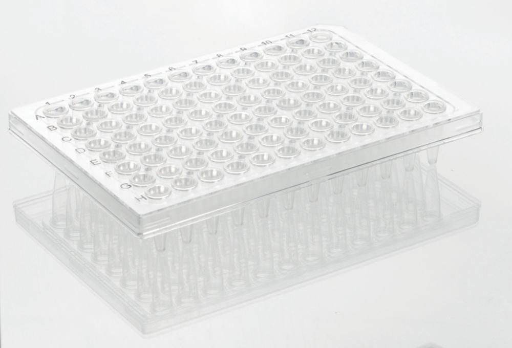 BRAND PCR Plate 96-Well, PC/PP Rigid, Semi-Skirted, Clear with Clear Frame, Pack of 50