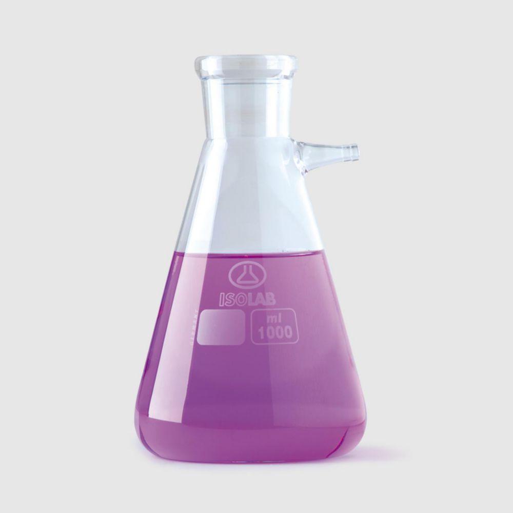 ISOLAB Filter Flask, 250 mL, with Bilateral Glass Connection, Borosilicate Glass 3.3, ISO 6556, DIN 12476