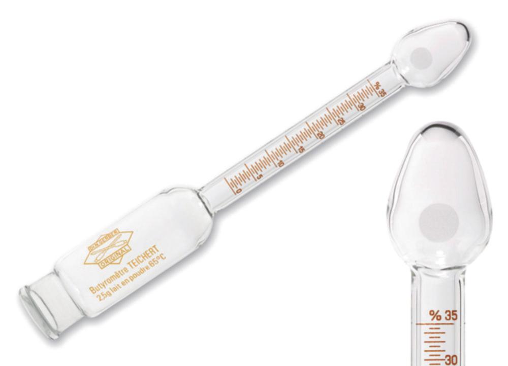 Gerber Dry Milk Butyrometer 0-70% Plus Plug and Glass Nail


