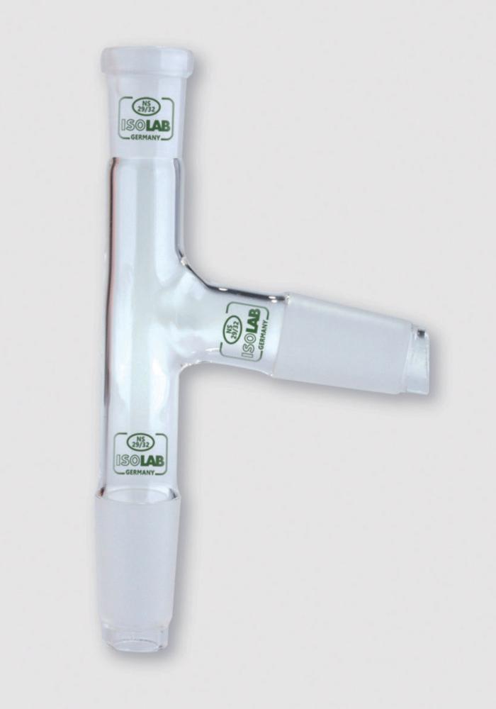 ISOLAB Distilling Adapter, Socket NS 14/23, Cone 14/23, Cone NS 14/23, Angled, Borosilicate Glass 3.3