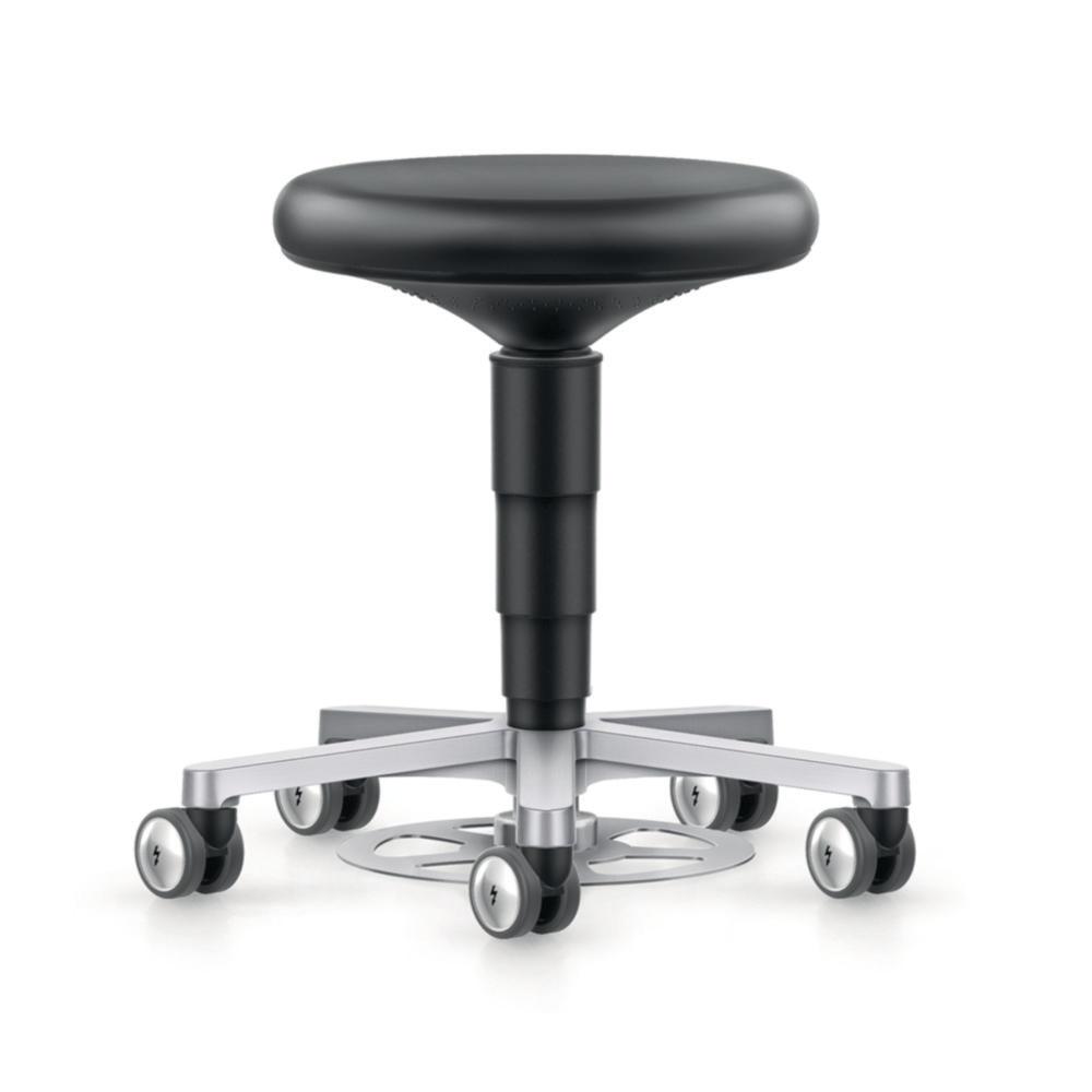 Interstuhl Büromöbel Cleanroom Stool with Foot Release, Art. Leather, Castors, 480-650