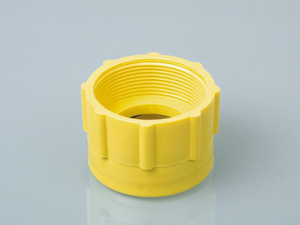 Thread adapter DIN 61 blank internal/internal, yellow, PP 61 mm, 2" BSP