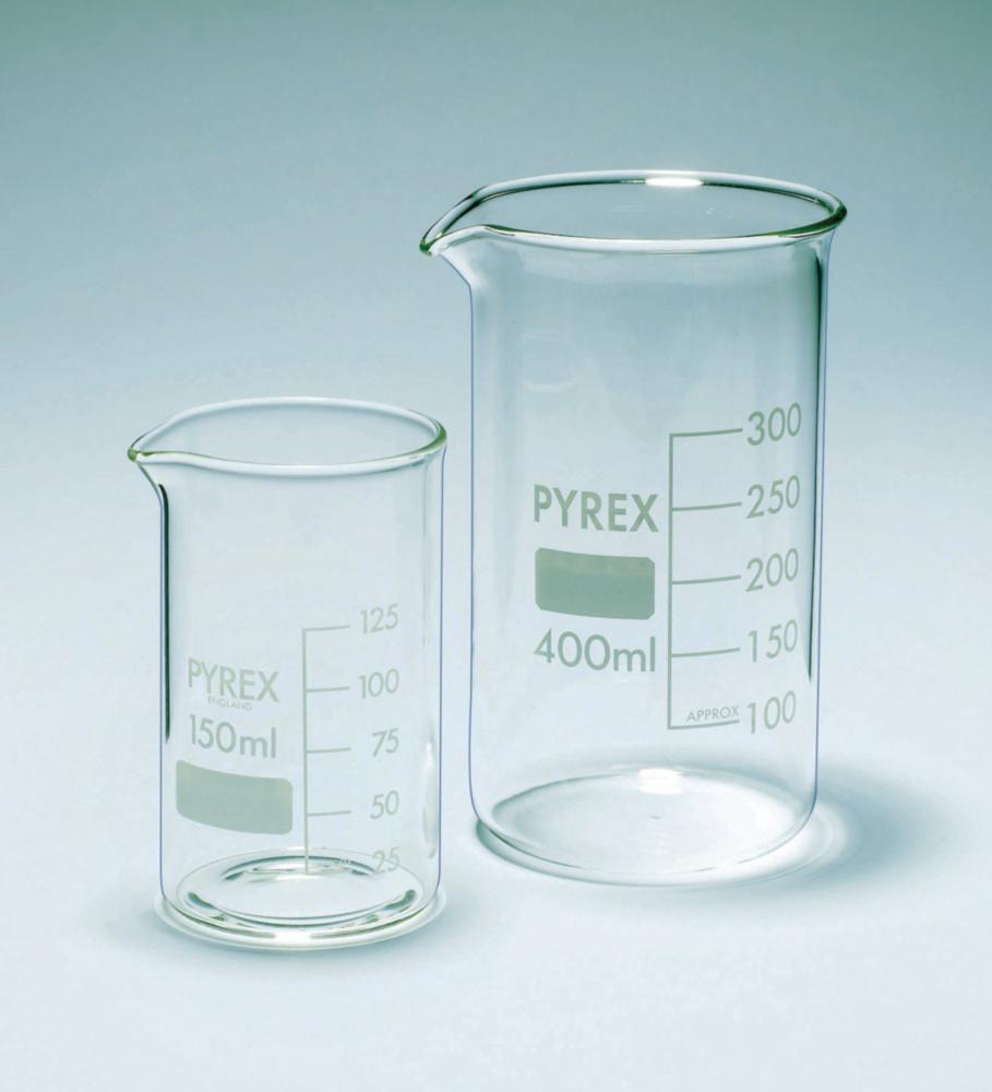 DWK DURAN Limited PYREX 100 mL Tall Form Borosilicate Glass Graduated Beaker, Pack of 10