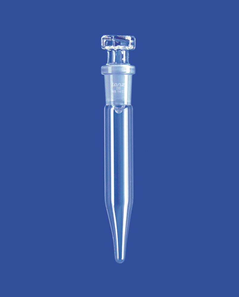 Lenz-Laborglas Test Tubes, Conical Bottom with Ground Joint, Socket NS 14/23, Ø 17 x H. 120 mm
